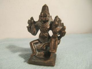 Antique Bronze 18th Or 19th Century Indian Figure Vishnu Deity Figure Statue