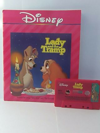 Rare Disney Book On Tape Lady And The Tramp Audio Cassette & Read Along Book