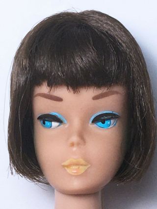 Vintage Barbie American Girl Brunette Head only TLC Great display 2