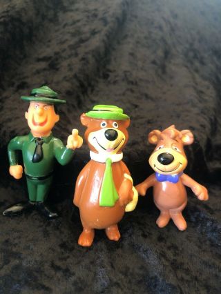 1992 Rare Artoy Yogi Bear,  Boo - Boo,  & Ranger Smith Figurines