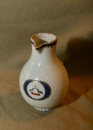 Antique 18th C Hand Painted Porcelain Creamer Chinese Export 4.  5 "