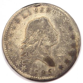 1795 Flowing Hair Half Dollar 50c - Vg Details - Rare Key Date Coin