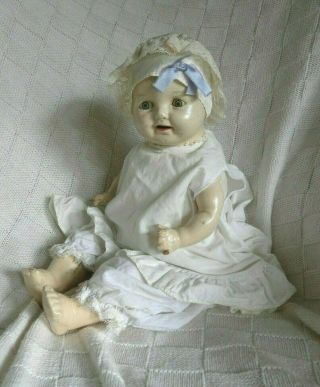 Doll Vintage Baby Play Boy Girl Lace Satin Unique Composition Cloth Toy Collect