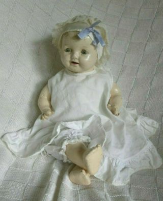 Doll Vintage Baby Play Boy Girl Lace Satin Unique Composition Cloth Toy Collect 2