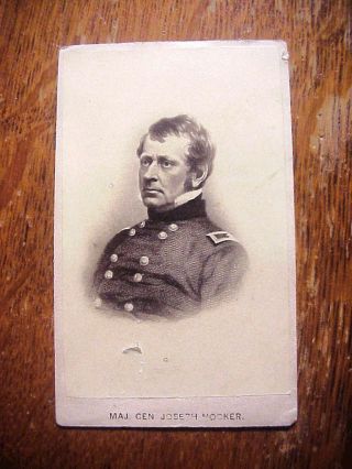 Antique Cdv Photo Of Civil War Maj.  General Joseph Hooker