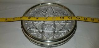 Antique Sterling Silver American Brilliant Cut Crystal Candy Bowl 7 