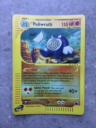 Pokemon Tcg Cards Poliwrath 26/144 Skyridge Reverse Holo Rare Nm - M
