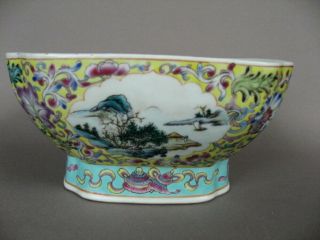Fine Chinese Republic Period Porcelain Bowl With Scenes And Flowers.