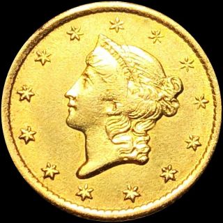 1851 - O Rare Gold Dollar Nearly Uncirculated Orleans $1 Lustrous Gold Coin Nr
