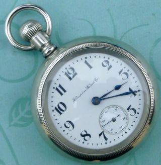 Vintage Hampden 18 Size Silver Color Pocket Watch / For Repair