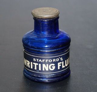Antique Cobalt Blue Labeled Stafford 