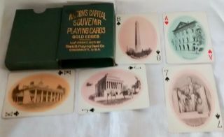 Antique 1925 Nation’s Capital Souvenir Playing Cards Deck W/ Box Us Playing Card