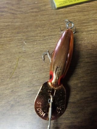 2 Vintage Storm Thin Fin Hot N Tot Fishing Lures.  Copper and Gold n Silver 2