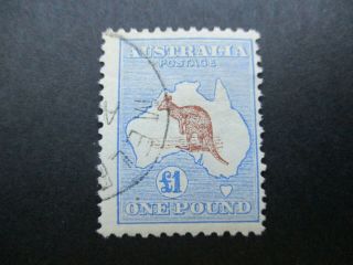 Kangaroo Stamps: £1 Blue & Brown 1st Watermark Cto - Exceptionally Rare (d142)