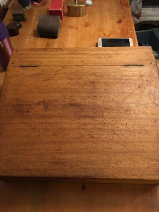 Vintage Antique Wooden Writing Slope Desk Box