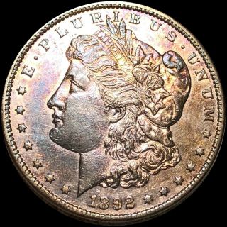 1892 - Cc Morgan Silver Dollar Borders Uncirculated Rare Carson City $1 Coin Nr