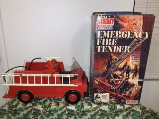 Viintage Action Man Fire Tender Comp W/box Decals Gi Joe Crash Crew Fire Truck
