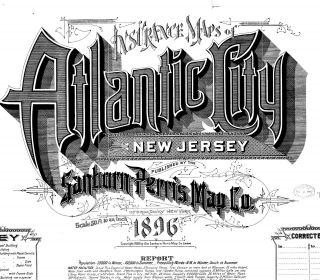 Atlantic City,  Jersey Sanborn Map©sheets With 63 Maps Made In 1896