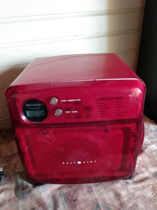 Extremely Rare Red Sharp Carousel Half Pint Compact Microwave Oven R - 120dr