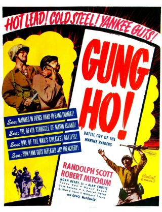 Rare 16mm Feature: Gung Ho (randolph Scott / Robert Mitchum) Public Domain