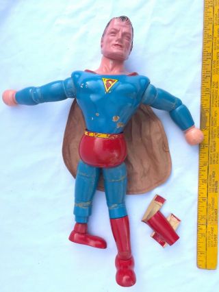 Vintage 1939 - 40 Superman Comic Ideal Novelty Co Composition Wood Jointed Doll