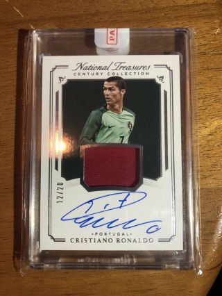 2018 Panini National Treasures Soccer Cristiano Ronaldo Patch Auto /20 Rare