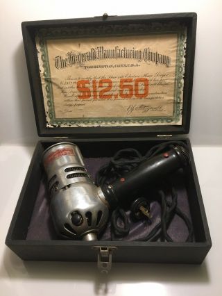 Antique Fitzgerald Star - Rite Electric Hair Dryer W/ Certificate Of Auth.