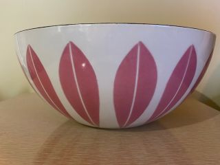Cathrineholm 11” Pink Lotus Bowl Metal Enamel Mid - Century Modern - Rare