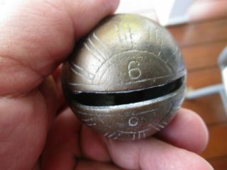 Antique Horse Brass Sleigh Bell Large Numbered 6 Heavy Quality Item
