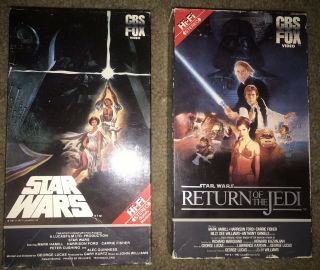 1984 Star Wars Vhs Red Label Cbs Fox Rare Star Wars & Return Of The Jedi Rarw