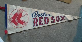 Vintage 1960s Boston Red Sox Collegiate Felt Pennant Rare Mlb Memorabilia