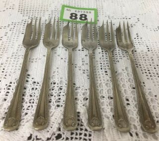 Good Quality Vintage Set Of 6 Silver Plated Pastry Forks 5” Epns Shell Pattern