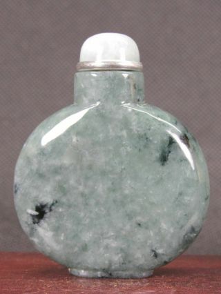 Chinese Natural Green A Jadeite Jade Snuff Bottle