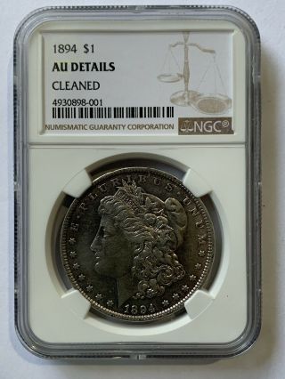 1894 Morgan Silver Dollar $1 - Ngc Au Details - Rare Key Date Certified 1894 - P