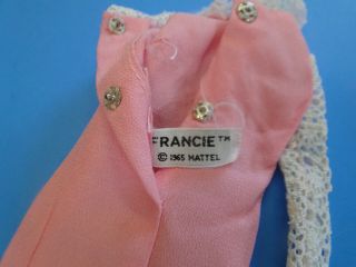Vintage Barbie 1960 ' s FRANCIE Dance Party 1257 Pink & White Lace Dress - VGC 3