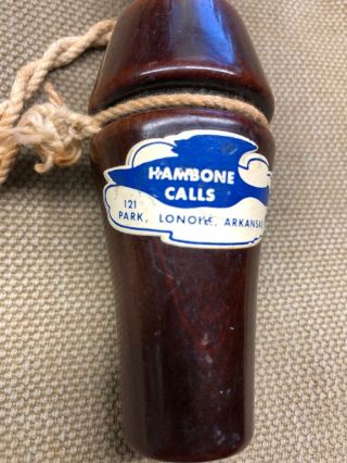 RARE HOWARD AMADEN HAMBONE LONOKE ARKANSAS DUCK CALL BLUE And White Label 1960’s 2