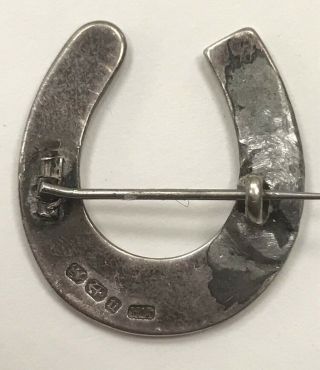 Antique Victorian Sterling Silver Lucky Horse Shoe Brooch - 1887 HENRY HOWELL 3