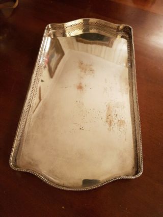 Antique Silver Plated On Copper Serving Tray