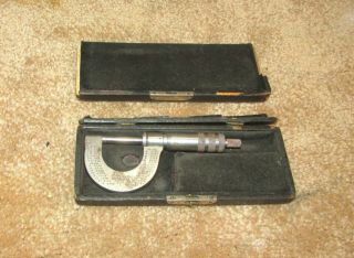 Antique L.  S.  Starrett Athol Ma No.  3 Micrometer Tool W/ Case