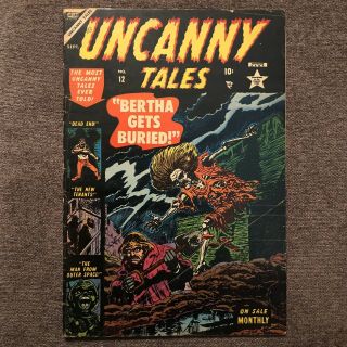 Uncanny Tales 12 Atlas Classic - Pre - Code Horror - Rare 1953 - -