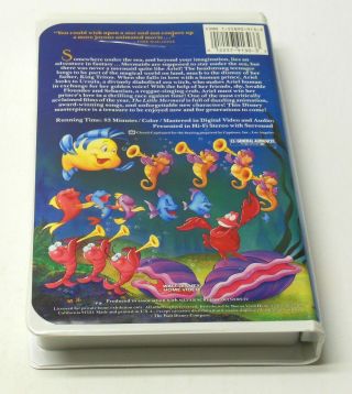 DISNEY The Little Mermaid 1989 VHS RARE Banned Cover Art Black Diamond Classics 3