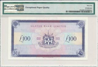 Ulster Bank Ltd.  Ireland - Northern 100 Pounds 1990 Rare.  PMG 66EPQ 2