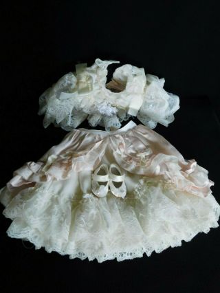 VTG Lace trimmed Doll dress for antique Doll 18 - 20 