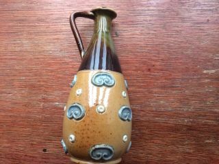 Antique Mini Doulton Lambeth Stoneware Jug Perfume Flask 4.  5 Ins