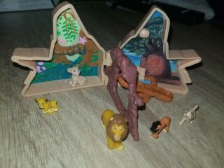 POLLY POCKET Vintage Disney The Lion King Pride Rock Mini Play Set Figurines 3