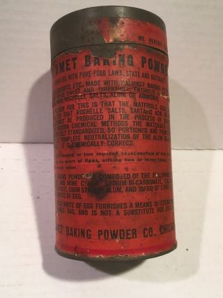 Antique Calumet Baking Powder Tin Paper Label Advertising Indian Head 1 Lb.  Can 2