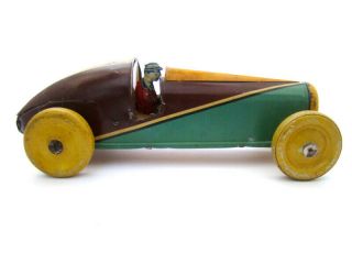 Rare Vintage 40´s Tin Toy Matarazzo Wind - Up Race Car Argentina