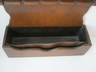 Vintage Antique Style Old Country Primitive Wood Spoon Rack with Candle Box 2