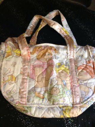 Vintage Cabbage Patch Doll Printed Fabric Tote Dipper Bag