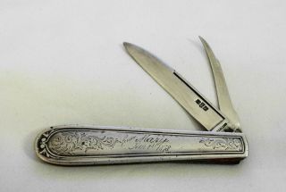 Antique Gorham Sterling Silver Folding Pocket Fruit Knife Sterling Blade & Pick